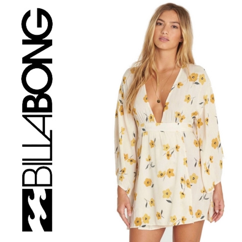 🌼Billabong Plunge-V Neck Summer Dress